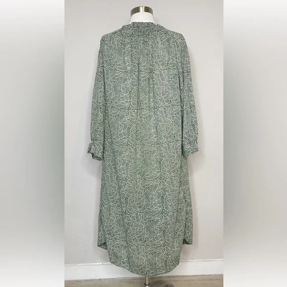 Mirth Caftans Green Pattern Dress s - Picture 2 of 7